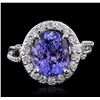 Image 1 : 14KT White Gold 2.76ct Tanzanite and Diamond Ring