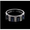 Image 1 : 1.08ctw Sapphire and Diamond Ring - 14KT White Gold