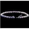 Image 3 : 14KT White Gold 9.60ctw Multicolor Sapphire and Diamond Bracelet