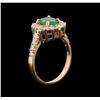 Image 3 : 1.17ct Emerald and Diamond Ring - 14KT Rose Gold