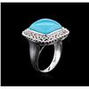 Image 3 : 14KT White Gold 7.27ct Turquoise Ring