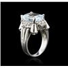 Image 3 : 14KT White Gold 4.60ct Aquamarine and Diamond Ring