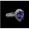 Image 2 : 2.60ct Tanzanite and Diamond Ring - 14KT White Gold