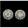 Image 1 : 18KT White Gold 1.39ctw Diamond Stud Earrings