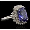 Image 2 : 14KT White Gold 7.79ct Tanzanite and Diamond Ring