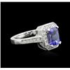 Image 2 : 14KT White Gold 1.69ct Tanzanite and Diamond Ring