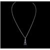 Image 1 : 14KT White Gold 0.13ctw Sapphire Pendant With Chain