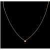 Image 1 : 14KT Rose Gold 0.09ct Diamond Solitaire Necklace