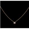 Image 2 : 14KT Rose Gold 0.09ct Diamond Solitaire Necklace