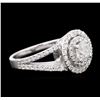Image 2 : 14KT White Gold 1.12ctw Diamond Ring
