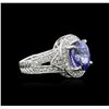 Image 2 : 14KT White Gold 3.72ct Tanzanite and Diamond Ring