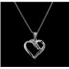 Image 2 : 10KT White Gold 0.10ctw Diamond Heart Pendant