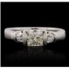 Image 1 : 14KT White Gold 0.80ctw Diamond Ring