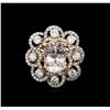 Image 1 : GIA Certified 4.02ct White Sapphire and Diamond Ring - 14KT Two-Tone Gold