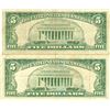 Image 2 : 1963 $5 Red Seal Bill Lot of 2