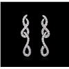 Image 1 : 3.44ctw Diamond Earrings - 18KT White Gold