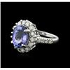 Image 2 : 14KT White Gold 3.82ct Tanzanite and Diamond Ring