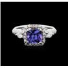 Image 1 : 14KT White Gold 1.11ct Tanzanite and Diamond Ring