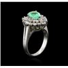 Image 3 : 14KT White Gold 1.39ct Emerald and Diamond Ring