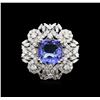 Image 1 : 14KT White Gold 4.55ct Tanzanite and Diamond Ring