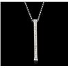 Image 1 : 14KT White Gold 0.23ctw Diamond Pendant With Chain