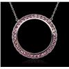 Image 2 : 14KT White Gold 3.00ctw Pink Sapphire Necklace