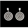 Image 1 : 1.11ctw Black Diamond Earrings - 14KT White Gold