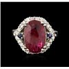 Image 1 : 14KT White Gold 3.41ct Ruby, Sapphire and Diamond Ring