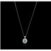 Image 1 : 14KT White Gold 6.42ct Chrysocolla and Diamond Pendant With Chain