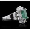 Image 2 : 14KT White Gold 2.22ct Emerald and Diamond Ring