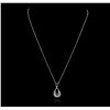 Image 1 : 14KT White Gold 0.13ctw Diamond Pendant With Chain