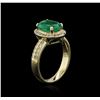 Image 3 : 14KT Yellow Gold 2.16ct Emerald and Diamond Ring