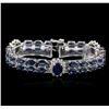 Image 1 : 14KT White Gold 27.50ctw Sapphire and Diamond Bracelet