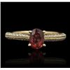 Image 1 : 14KT Yellow Gold 0.85ct Rubellite and Diamond Ring