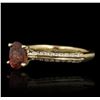 Image 2 : 14KT Yellow Gold 0.85ct Rubellite and Diamond Ring