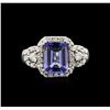Image 1 : 1.98ct Tanzanite and Diamond Ring - 14KT White Gold