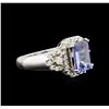 Image 2 : 1.98ct Tanzanite and Diamond Ring - 14KT White Gold