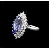 Image 2 : 14KT White Gold 3.05ct Tanzanite and Diamond Ring
