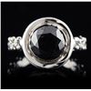 Image 1 : 14KT White Gold 3.49ct Black Diamond Ring