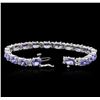 Image 3 : 14KT White Gold 14.82ctw Tanzanite and Diamond Bracelet