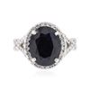 Image 1 : 14KT White Gold 5.62ct Sapphire and Diamond Ring