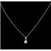 Image 1 : 14KT White Gold 0.25ct Diamond Pendant With Chain