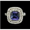 Image 1 : 14KT White Gold 2.93ct Tanzanite and Diamond Ring