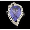 Image 1 : 14KT White Gold 9.34ct GIA Cert Tanzanite and Diamond Ring