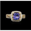 Image 1 : 18KT Yellow Gold 1.71ct Tanzanite and Diamond Ring