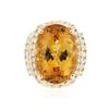 Image 1 : 14KT Yellow Gold 11.17ct Citrine and Diamond Ring