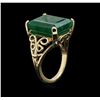 Image 3 : 16.36ct Emerald Ring - 14KT Yellow Gold