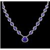 Image 1 : 14KT White Gold 18.07ctw Tanzanite and Diamond Necklace