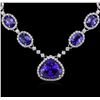 Image 2 : 14KT White Gold 18.07ctw Tanzanite and Diamond Necklace