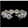 Image 3 : 14KT White Gold 11.11ctw Tanzanite and Diamond Bracelet